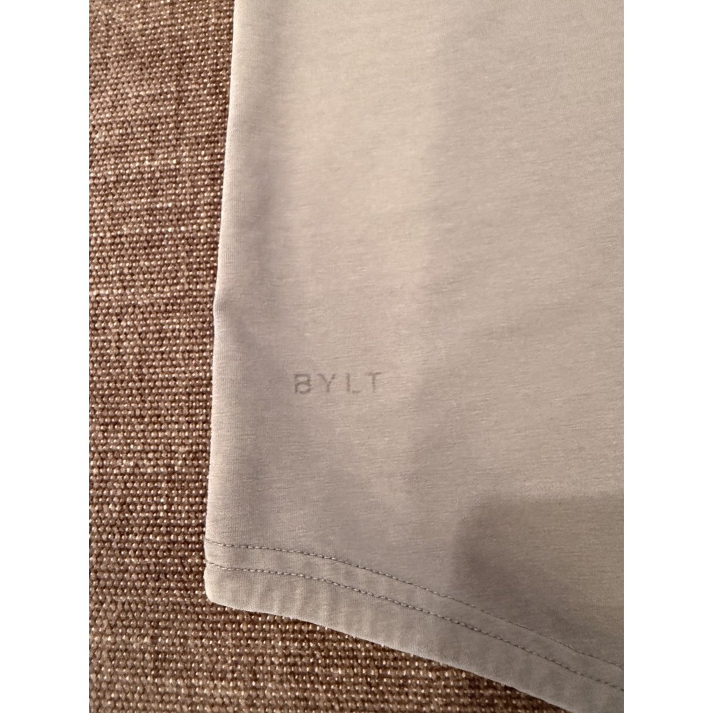 BYLT Shirt Mens Medium Gray V-Neck Short Sleeve Lightweight Tagless Casual Tee - Picture 5 of 14